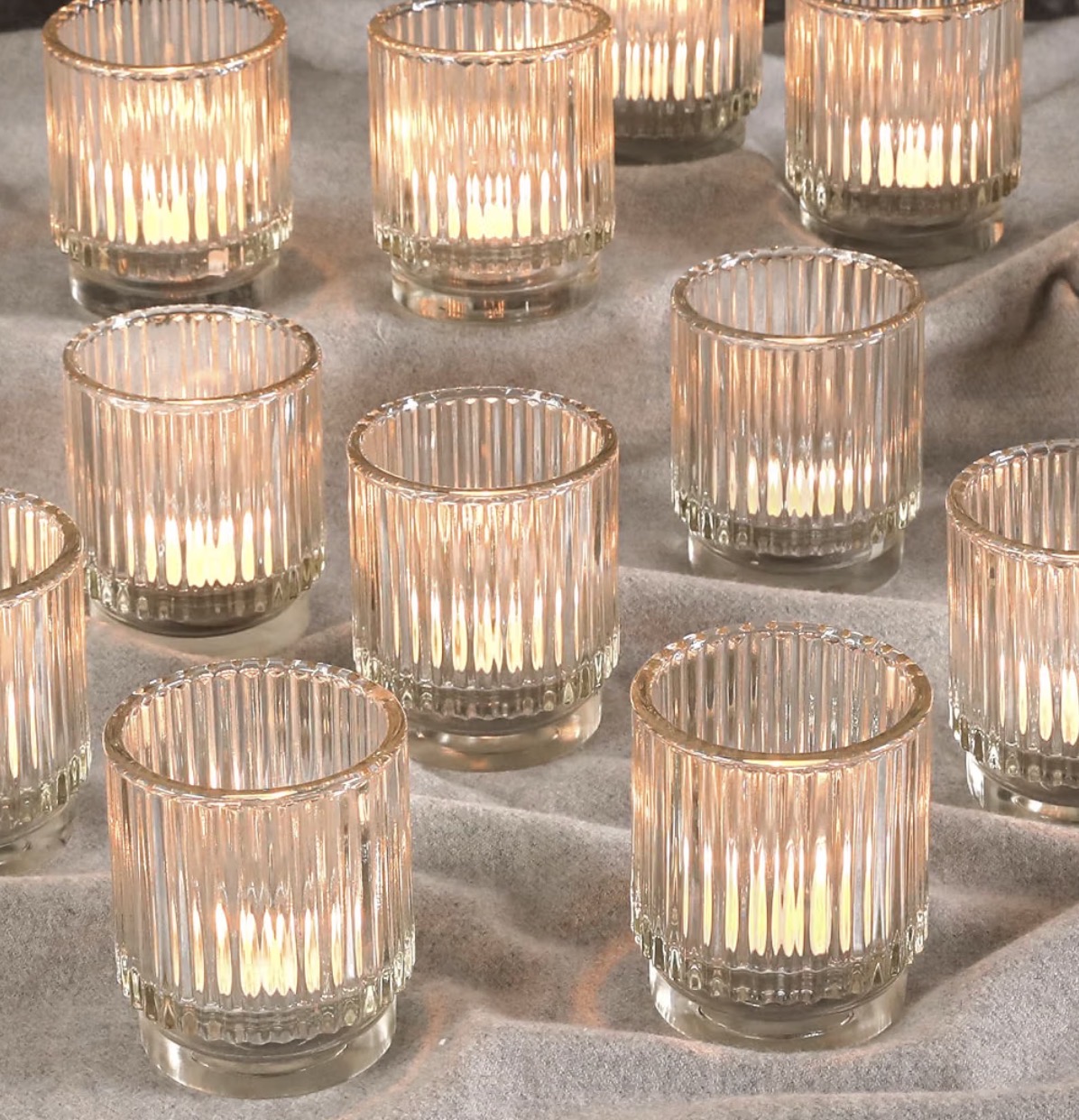 Ribbed Glass Votives